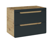 Waschbeckenunterschrank Amaris Cosmos Grau 80 × 59 × 46 cm mit 2 Schubladen – Ansicht 3