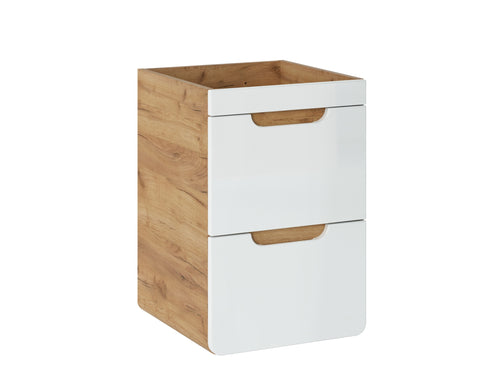 Waschbeckenunterschrank Amaris Weiß Hochglanz 40 × 59 × 41 cm mit 2 Schubladen – Ansicht 2