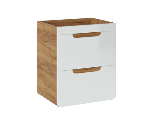 Waschbeckenunterschrank Amaris Weiß Hochglanz 50 × 59 × 39 cm mit 2 Schubladen – Ansicht 2