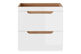 Waschbeckenunterschrank Amaris Weiß Hochglanz 60 × 59 × 46 cm mit 2 Schubladen – Ansicht 2