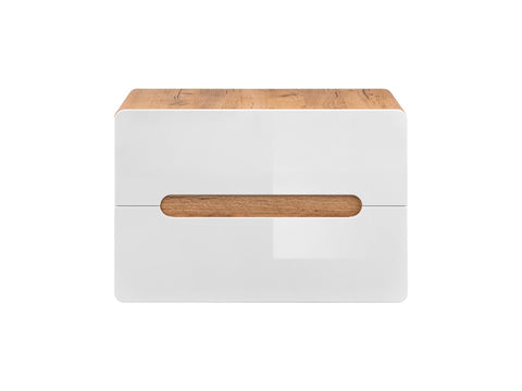 Waschbeckenunterschrank Amaris Weiß Hochglanz 80 × 53 × 46 cm mit 2 Schubladen – Ansicht 4