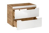Waschbeckenunterschrank Amaris Weiß Hochglanz 80 × 59 × 46 cm mit 2 Schubladen – Ansicht 4