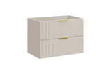 Waschbeckenunterschrank Ardena Kaschmir matt 80 × 57 × 46 cm mit 2 Schubladen