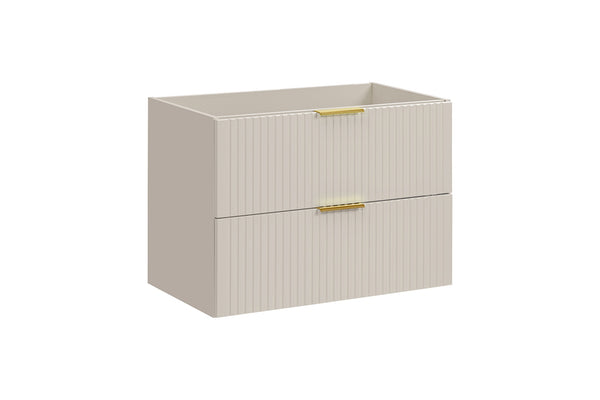 Waschbeckenunterschrank Ardena Kaschmir matt 80 × 57 × 46 cm mit 2 Schubladen