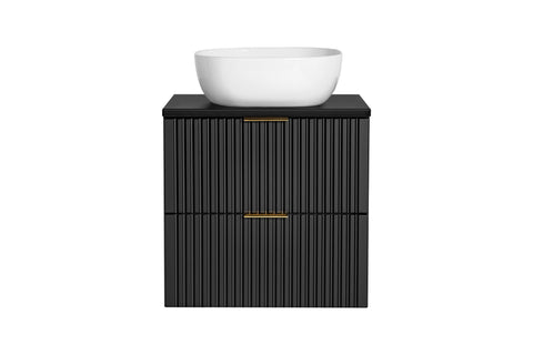 Waschbeckenunterschrank Ardena Matt Black / Graphite Inner Side 60 × 57 × 46 cm mit 2 Schubladen – Ansicht 7