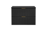 Waschbeckenunterschrank Ardena Matt Black / Graphite Inner Side 80 × 57 × 46 cm mit 2 Schubladen – Ansicht 7