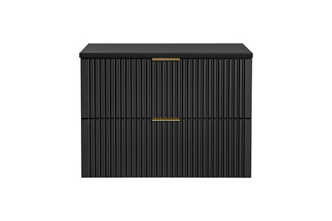 Waschbeckenunterschrank Ardena Matt Black / Graphite Inner Side 80 × 57 × 46 cm mit 2 Schubladen – Ansicht 7