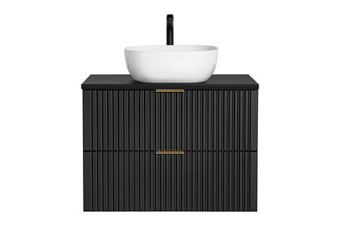 Waschbeckenunterschrank Ardena Matt Black / Graphite Inner Side 80 × 57 × 46 cm mit 2 Schubladen – Ansicht 8