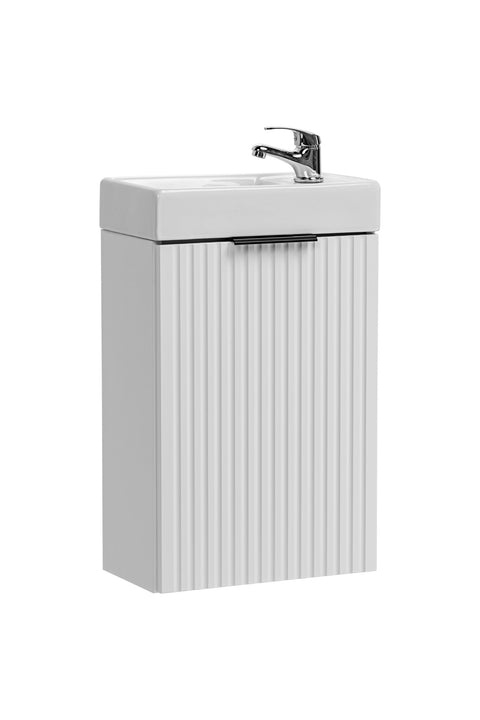 Waschbeckenunterschrank Ardena Weiß matt 40 × 57 × 22 cm mit 1 Tür – Ansicht 2