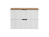Waschbeckenunterschrank Ardena Weiß matt 80 × 57 × 46 cm mit 2 Schubladen – Ansicht 3