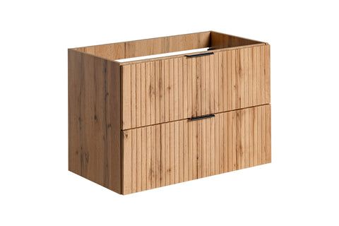 Waschbeckenunterschrank Ardena Wotan Eiche 80 × 57 × 46 cm mit 2 Schubladen – Ansicht 7
