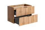 Waschbeckenunterschrank Ardena Wotan Eiche 80 × 57 × 46 cm mit 2 Schubladen – Ansicht 8