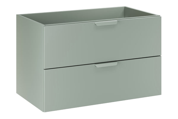 Waschbeckenunterschrank Asteya Grün matt 80 × 50 × 45,6 cm mit 2 Schubladen