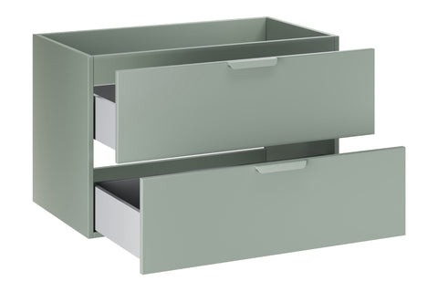 Waschbeckenunterschrank Asteya Grün matt 80 × 50 × 45,6 cm mit 2 Schubladen – Ansicht 3