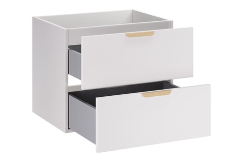Waschbeckenunterschrank Asteya Weiß matt 60 × 50 × 45,6 cm mit 2 Schubladen – Ansicht 3