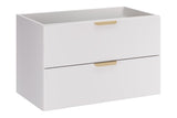 Waschbeckenunterschrank Asteya Weiß matt 80 × 50 × 45,6 cm mit 2 Schubladen