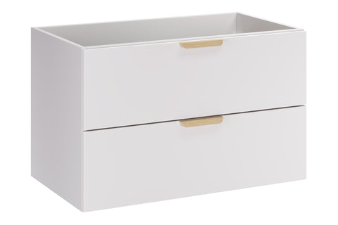 Waschbeckenunterschrank Asteya Weiß matt 80 × 50 × 45,6 cm mit 2 Schubladen