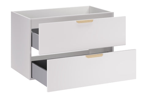 Waschbeckenunterschrank Asteya Weiß matt 80 × 50 × 45,6 cm mit 2 Schubladen – Ansicht 4