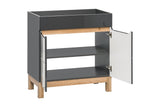 Waschbeckenunterschrank Balvina Grau Hochglanz 60 × 84 × 45 cm mit 2 Türen – Ansicht 3
