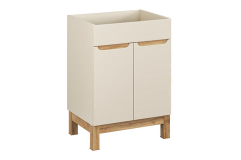 Waschbeckenunterschrank Balvina Kaschmir matt 60 × 84 × 46 cm mit 2 Türen