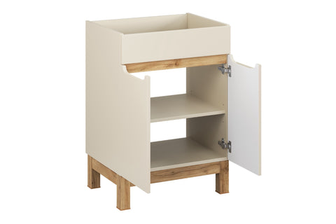 Waschbeckenunterschrank Balvina Kaschmir matt 60 × 84 × 46 cm mit 2 Türen – Ansicht 3