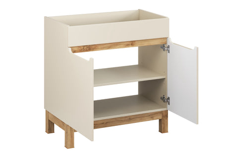 Waschbeckenunterschrank Balvina Kaschmir matt 80 × 84 × 46 cm mit 2 Türen – Ansicht 3