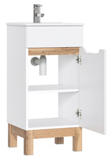 Waschbeckenunterschrank Balvina Weiß Hochglanz 40 × 84 × 41 cm mit 1 Tür – Ansicht 2