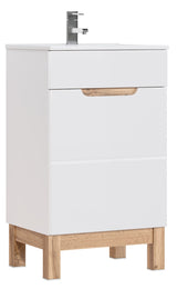 Waschbeckenunterschrank Balvina Weiß Hochglanz 50 × 84 × 39 cm mit 1 Tür