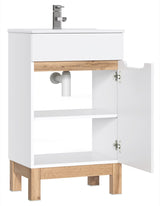 Waschbeckenunterschrank Balvina Weiß Hochglanz 50 × 84 × 39 cm mit 1 Tür – Ansicht 2