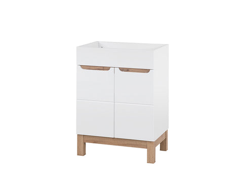 Waschbeckenunterschrank Balvina Weiß Hochglanz 60 × 84 × 45,5 cm mit 2 Türen