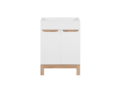 Waschbeckenunterschrank Balvina Weiß Hochglanz 60 × 84 × 45,5 cm mit 2 Türen – Ansicht 2
