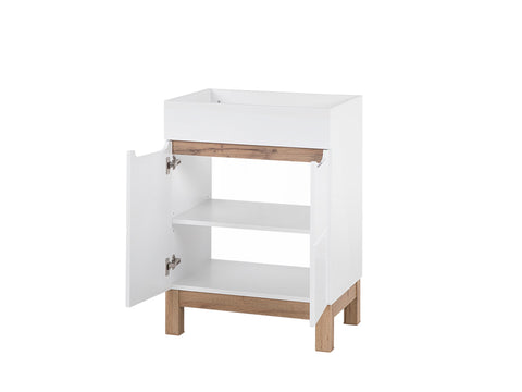 Waschbeckenunterschrank Balvina Weiß Hochglanz 60 × 84 × 45,5 cm mit 2 Türen – Ansicht 3
