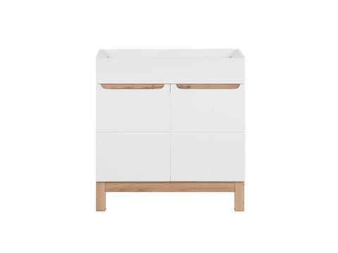 Waschbeckenunterschrank Balvina Weiß Hochglanz 80 × 84 × 45,5 cm mit 2 Türen – Ansicht 3