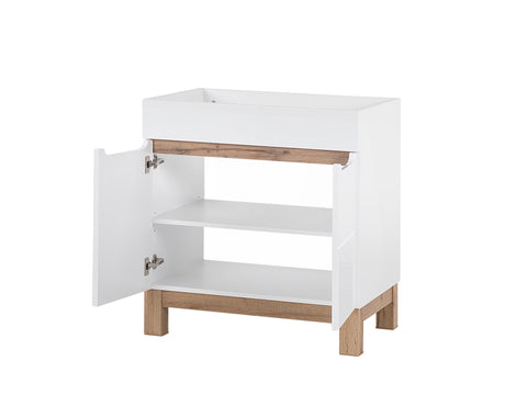 Waschbeckenunterschrank Balvina Weiß Hochglanz 80 × 84 × 45,5 cm mit 2 Türen – Ansicht 4