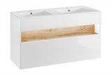 Waschbeckenunterschrank Belmara Weiß 120 × 68 × 46 cm mit 1 Schublade – Ansicht 4