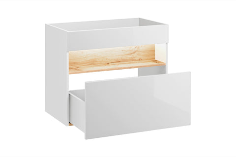 Waschbeckenunterschrank Belmara Weiß 80 × 68 × 46 cm mit 1 Schublade – Ansicht 4