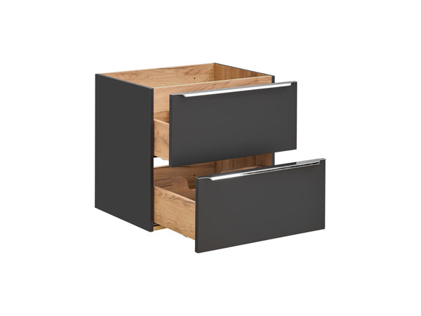 Waschbeckenunterschrank Caprena Cosmos Grau 60 × 57 × 46 cm mit 2 Schubladen