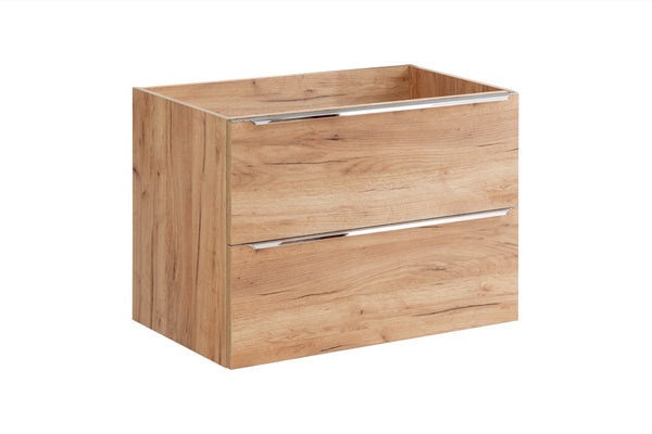 Waschbeckenunterschrank Caprena Golden Craft Eiche 80 × 57 × 46 cm mit 2 Schubladen