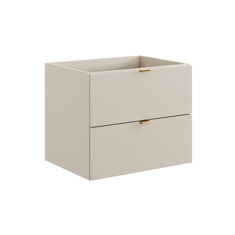 Waschbeckenunterschrank Dalvira Kaschmir matt 60 × 50 × 46 cm mit 2 Schubladen