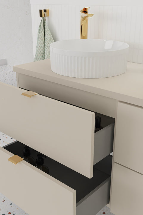 Waschbeckenunterschrank Dalvira Kaschmir matt 60 × 50 × 46 cm mit 2 Schubladen – Ansicht 6
