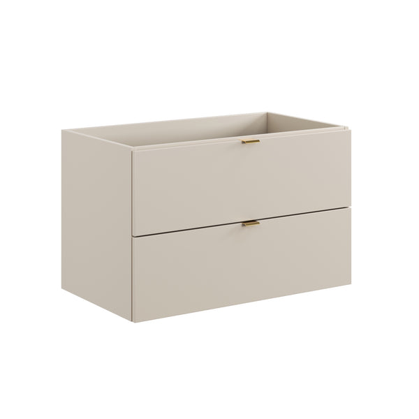 Waschbeckenunterschrank Dalvira Kaschmir matt 80 × 50 × 46 cm mit 2 Schubladen