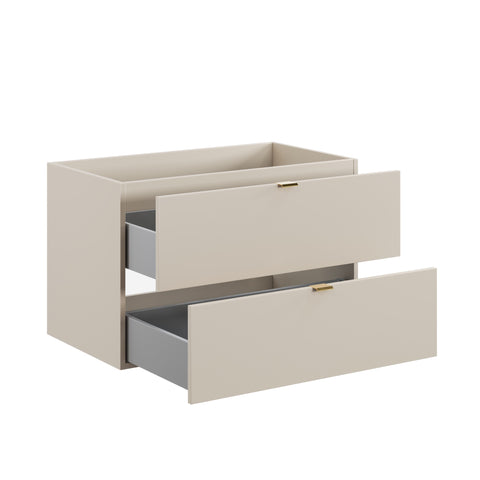 Waschbeckenunterschrank Dalvira Kaschmir matt 80 × 50 × 46 cm mit 2 Schubladen – Ansicht 3