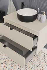 Waschbeckenunterschrank Dalvira Kaschmir matt 80 × 50 × 46 cm mit 2 Schubladen – Ansicht 5