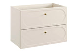 Waschbeckenunterschrank Donessa Sand 80,2 × 57 × 46 cm mit 2 Schubladen