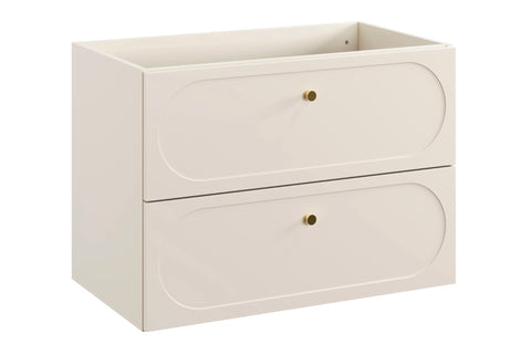 Waschbeckenunterschrank Donessa Sand 80,2 × 57 × 46 cm mit 2 Schubladen