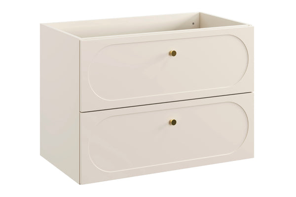 Waschbeckenunterschrank Donessa Sand 80,2 × 57 × 46 cm mit 2 Schubladen