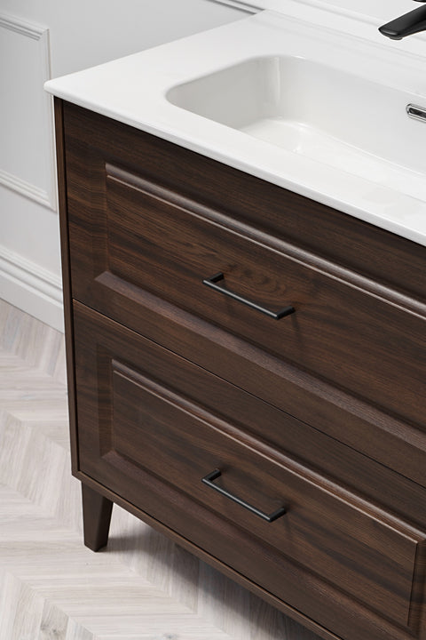 Waschbeckenunterschrank Dorella Ristretto Eiche 60 × 82 × 46 cm mit 2 Schubladen – Ansicht 6