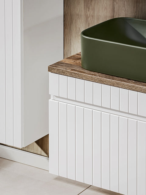 Waschbeckenunterschrank Ikona Weiß 80 × 46 × 45,6 cm mit 1 Schublade – Ansicht 7