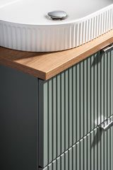 Waschbeckenunterschrank Linora Schilfgrün 80 × 57 × 39 cm mit 2 Schubladen – Ansicht 8
