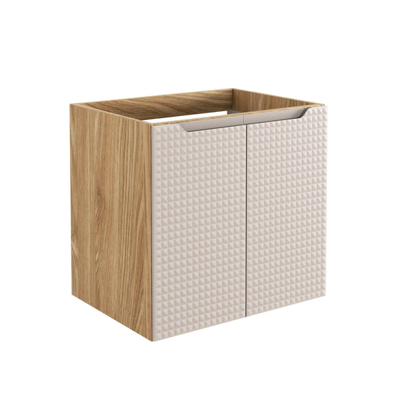 Waschbeckenunterschrank Luxera Beige 60 × 57 × 46 cm mit 2 Türen